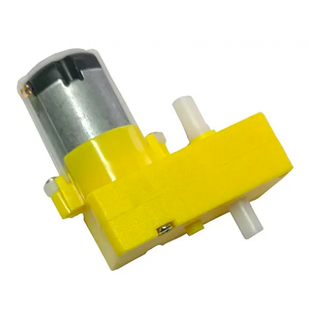 MOTOR 6V COM REDUÇAO EM L 90 GRAUS 200RPM - EIXO DUPLO