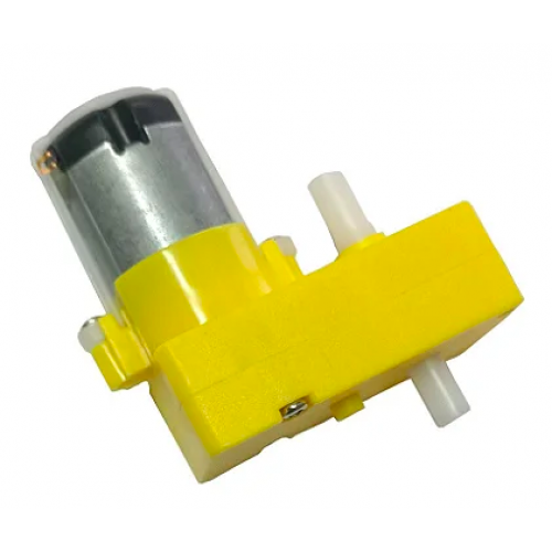 MOTOR 6V COM REDUÇAO EM L 90 GRAUS 200RPM - EIXO DUPLO