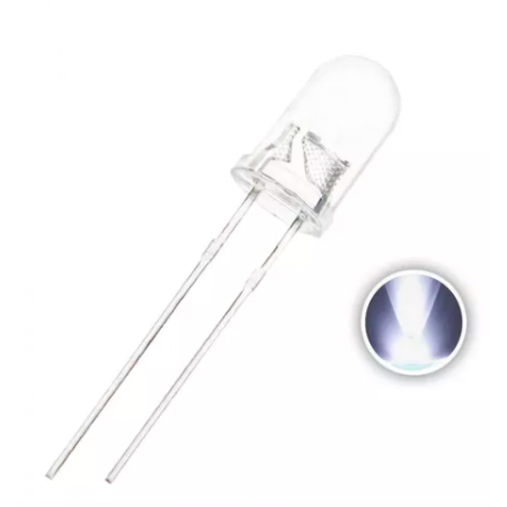 Led Branco Alto Brilho 5mm Forte 18000 Mcd